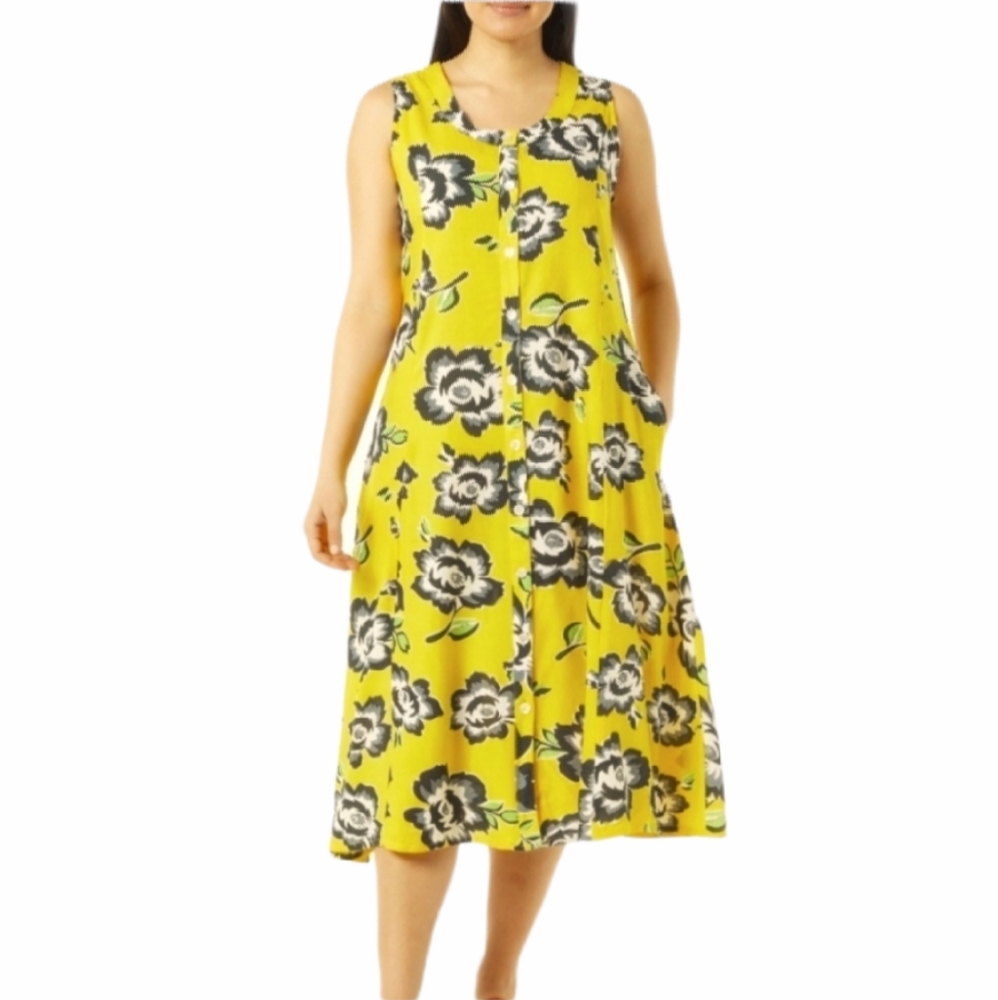 Anthony Richards Yellow FloralSleeveless Sun Dress